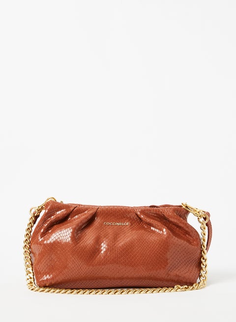 Textured Evening Clutch Brown