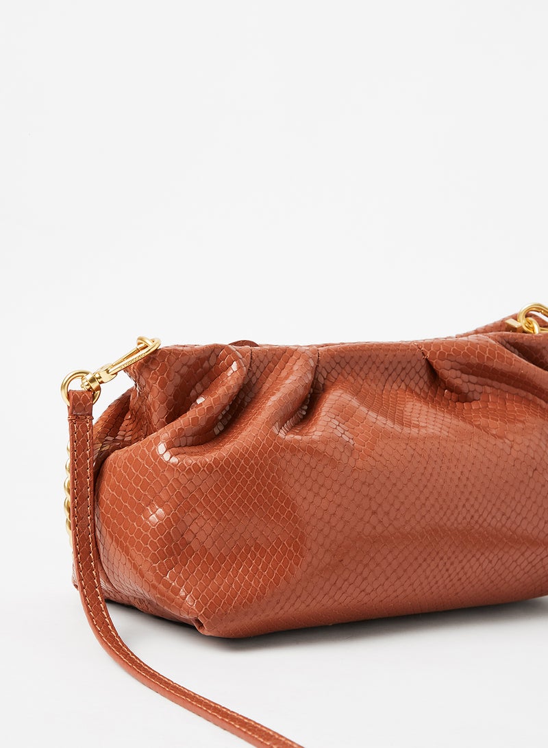 COCCINELLE - Textured Evening Clutch Brown - Image 1