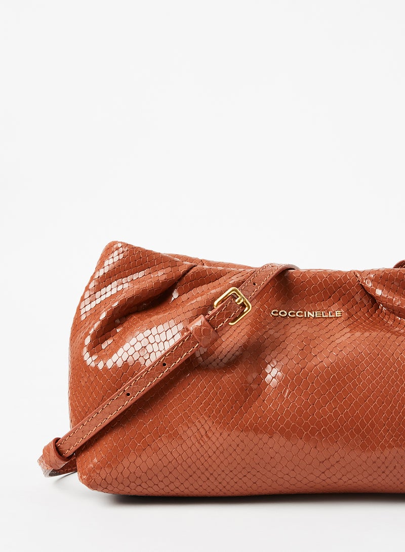COCCINELLE - Textured Evening Clutch Brown - Image 1
