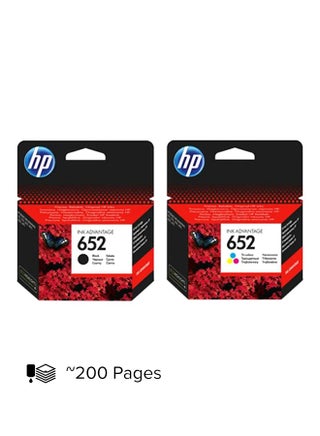 Pack of 2 HP 652 Original Ink Cartridge Set Black & Tri Colour - view 2