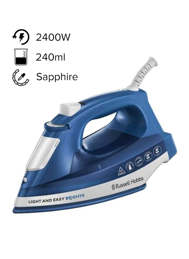 2400W Steam Iron - Quick Heat-up, Non-Stick Ceramic Soleplate, Auto-Off, Continuous & Vertical Steam 240 ml 2400 W 24840 Sapphire - v1635349963/N22240163A_1