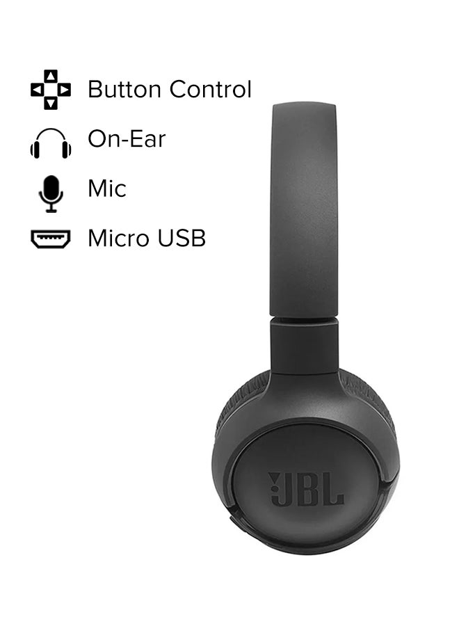JBL - T500 Bluetooth Over-Ear Headphones Black - Image 1