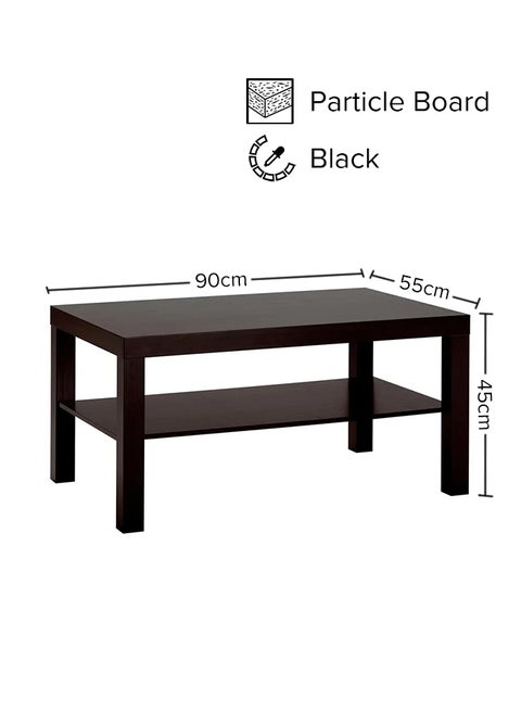 Open Shelf Coffee Table Black 90x45x55cm