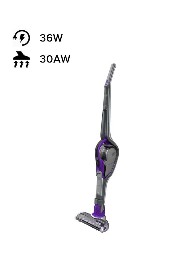 BLACK+DECKER - Stick Vacuum Cleaner with 2 in 1 Function and smart Floor and battery sensor technology 0.5 L 36 W SVJ520BFSP-GB Grey/Purple - Image 1