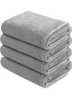 Set 4 Cotton Bath Towels Grey 100*50cm - v1635350857/N51616738A_1