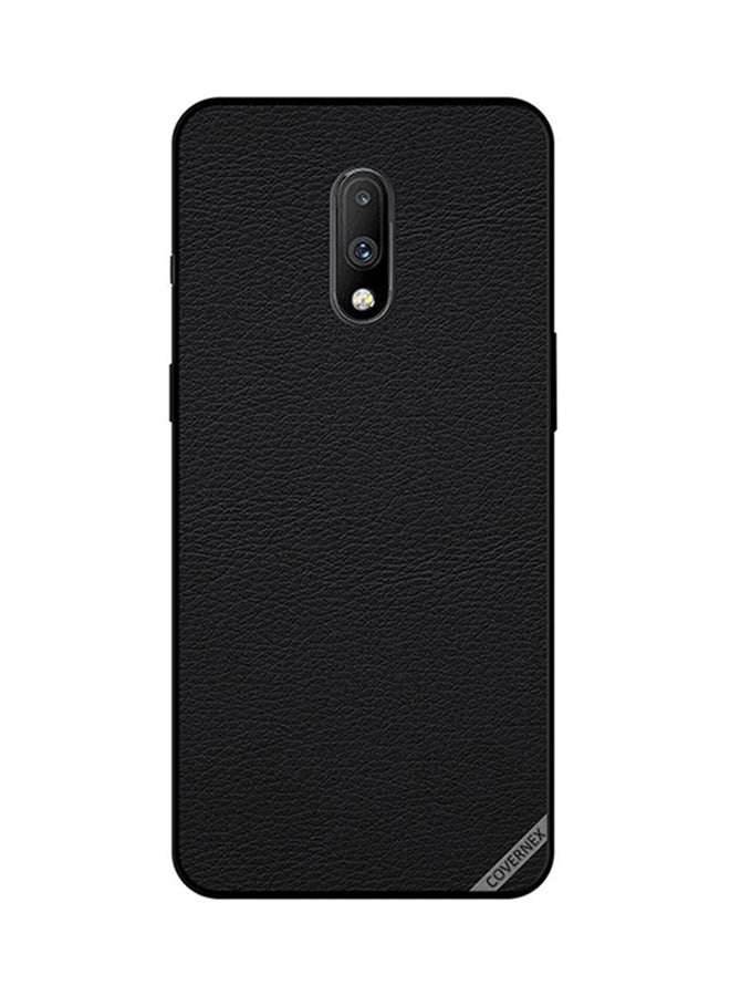 Covernex Protective Back Cover For OnePlus 7  Leather Pattern Black Leather Pattern - Image 1