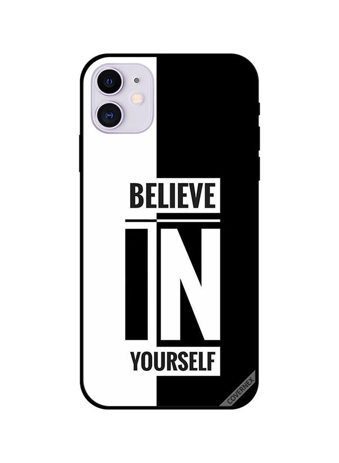 كوفرنيكس غطاء حماية واق لهاتف أبل آيفون 11 تصميم مطبوع عليه "Believe In Yourself" - Image 1