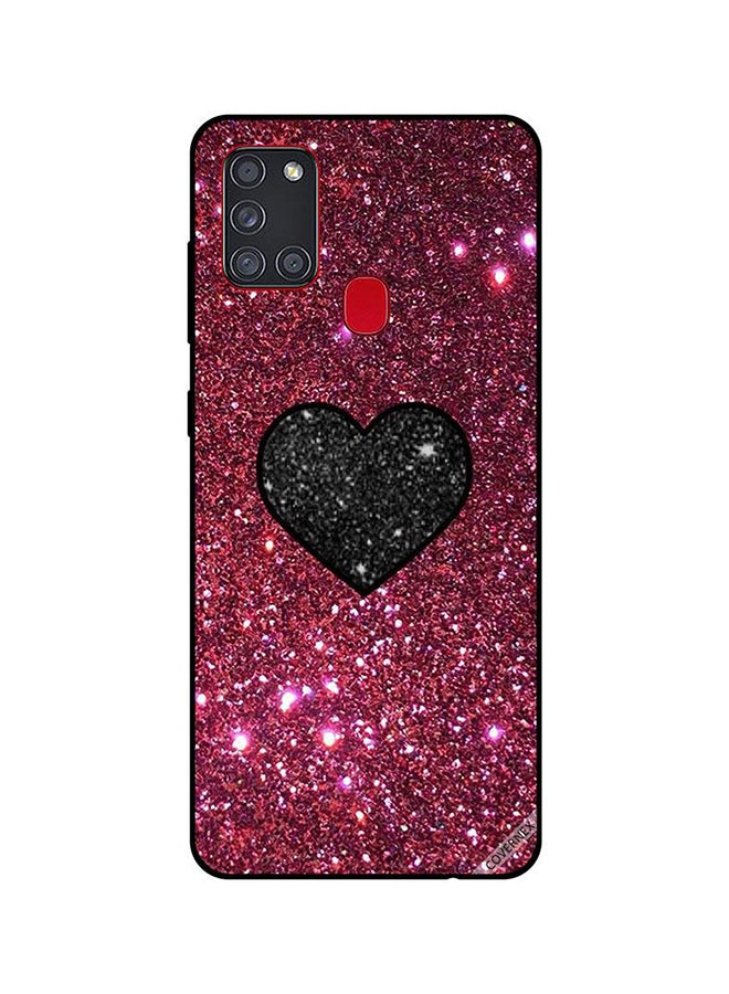 Covernex Protective Back Cover For Samsung Galaxy A21S Heart In Glitters