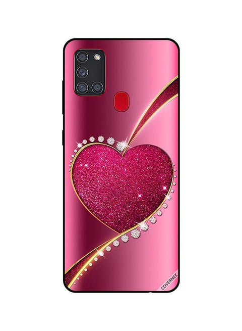 Protective Back Cover For Samsung Galaxy A21S Diamond Glitter Heart