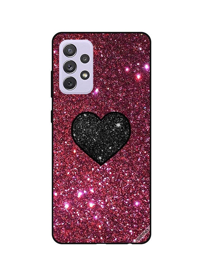 Covernex Samsung Galaxy A52 Protective Case Cover Printed Featuring Protective Case Cover Printed Featuring Black Heart In Red Glitters DESIGN_0036 - Image 1
