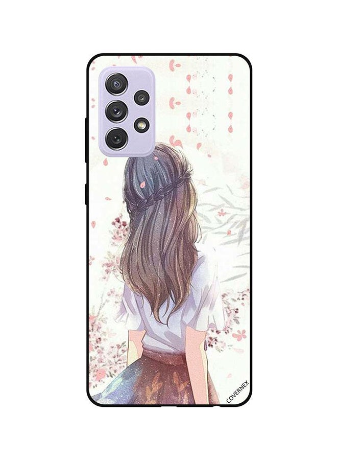 كوفرنيكس غطاء حماية خلفي بطبعة فتاة تفكر بعمق لهاتف سامسونج جالاكسي A52 متعدد الألوان - Image 1