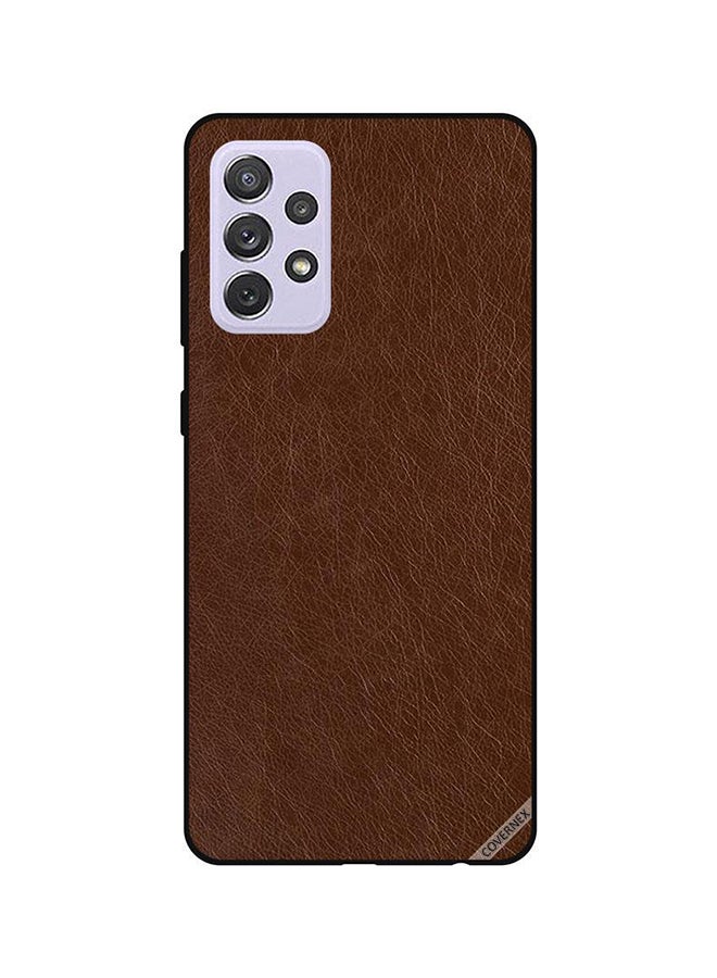 Covernex Samsung Galaxy A52 Protective Case Cover Printed Featuring Protective Case Cover Printed Featuring Dark Brown Leather Pattern DESIGN_0077 - Image 1
