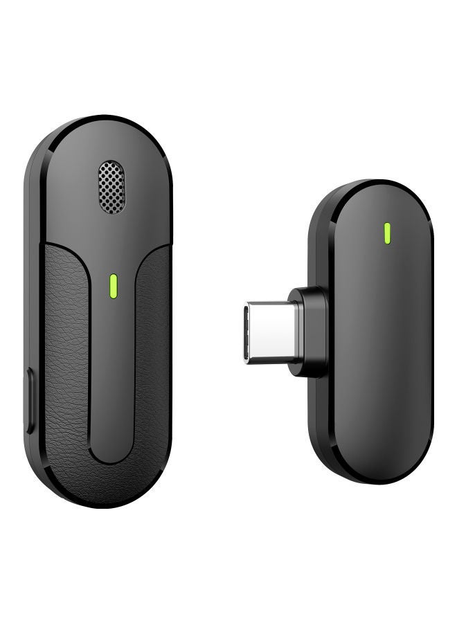 360° Omnidirectional Mini Wireless Lavalier Microphone Black - Image 1
