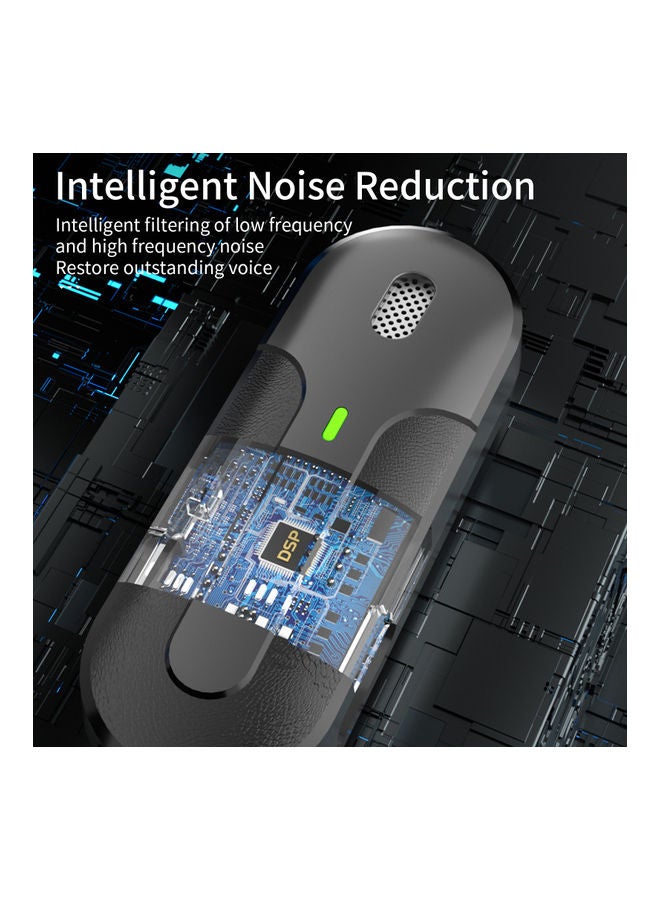 360° Omnidirectional Mini Wireless Lavalier Microphone Black - Image 5