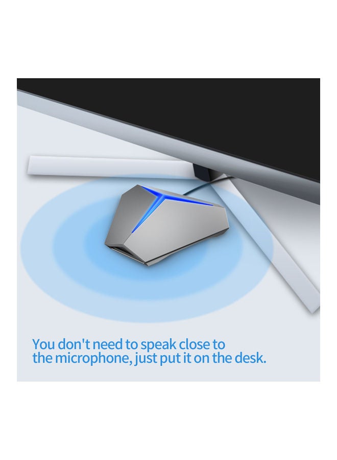 360° Omnidirectional USB Conference Microphone Grey - Image 3