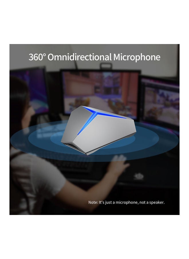 360° Omnidirectional USB Conference Microphone Grey - Image 5