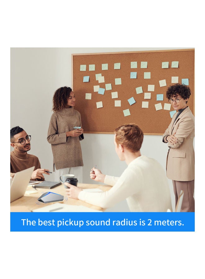 360° Omnidirectional USB Conference Microphone Grey - Image 2