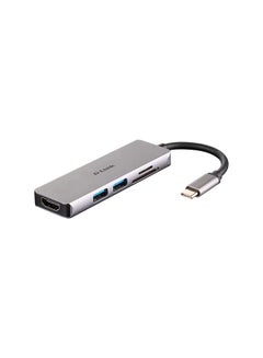 DUB-M530 موزع USB-C ‏5 في 1 مزود بـ HDMI وقارئ البطاقة SD/ مايكرو SD رمادي