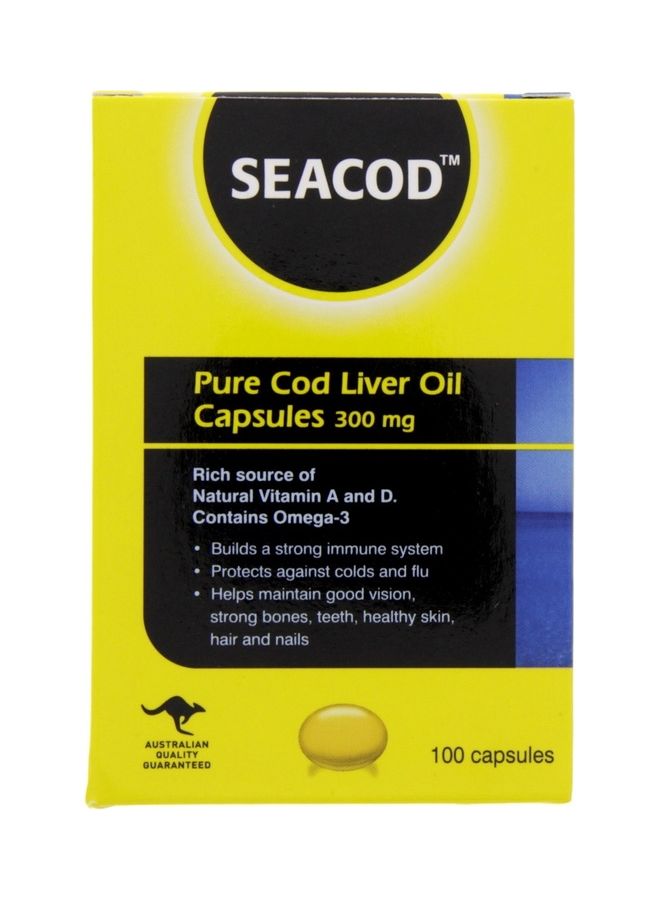 SEACOD liver oil 300mg 100 Capsules  - Image 1