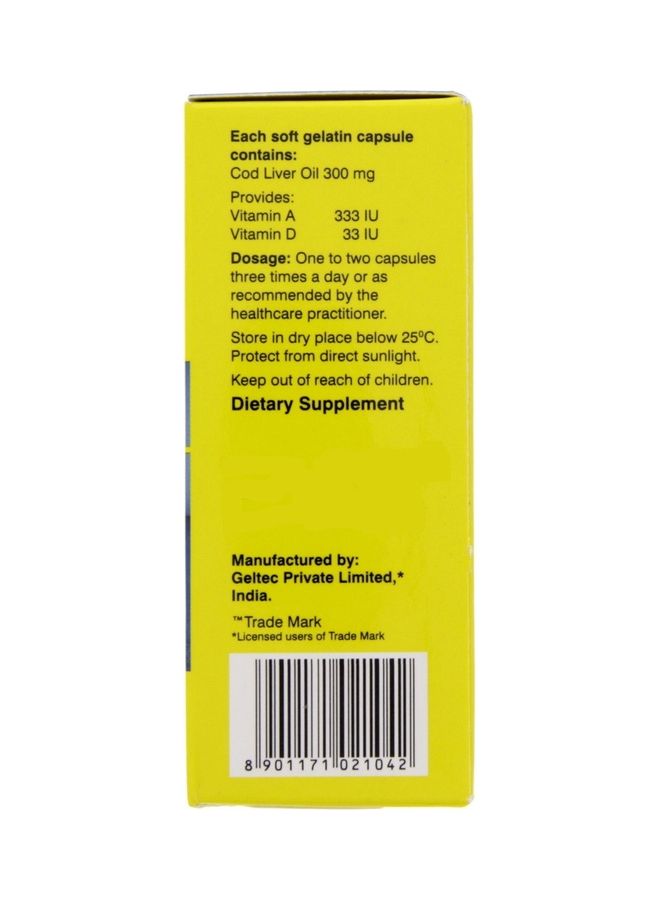 SEACOD liver oil 300mg 100 Capsules  - Image 3