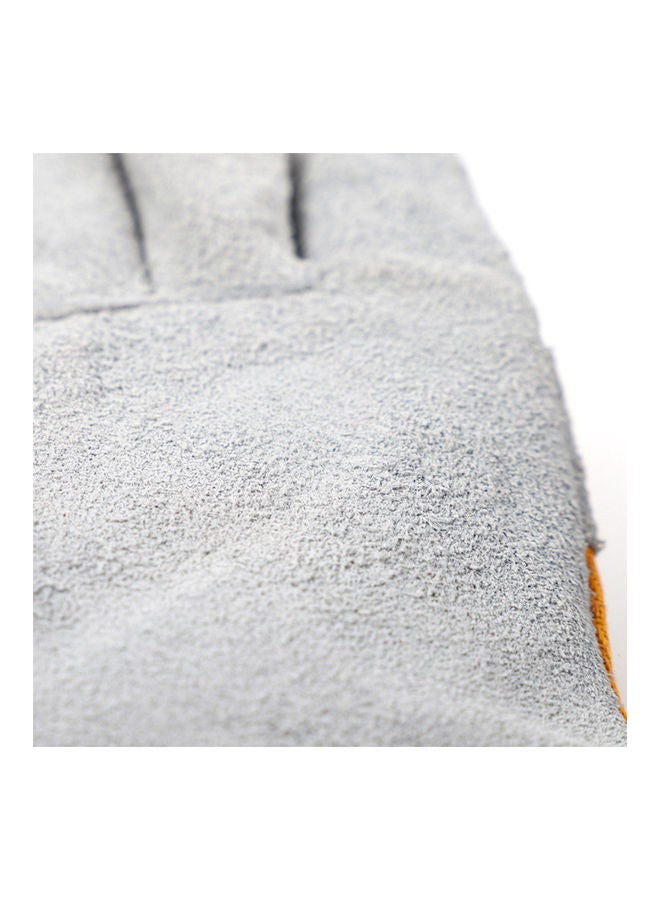 Heat Resistant Cowhide Leather Welding Gloves Yellow/Grey 27x2x13cm  - Image 5