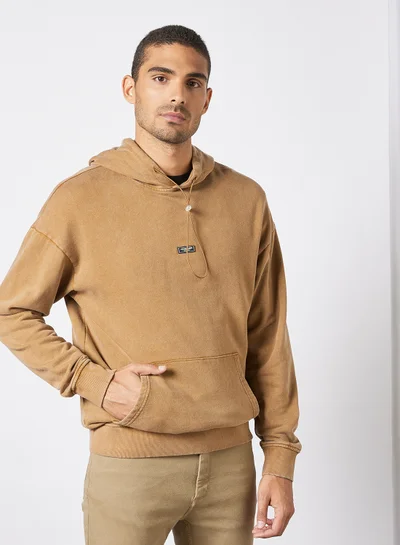 JACK & JONES Drawstring Hoodie Brown