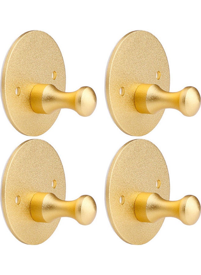 4-Piece Round Towel Hooks Gold 5x5x3.5cm - Image 1