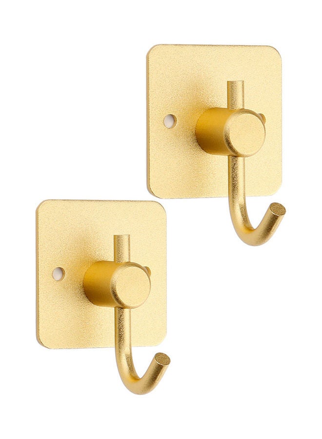 2-Piece Square Towel Hooks Gold 4.5x4.5x2.6cm - Image 1