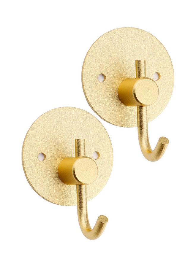 2-Piece Round Towel Hooks Gold 5x5x2.6cm  - Image 1