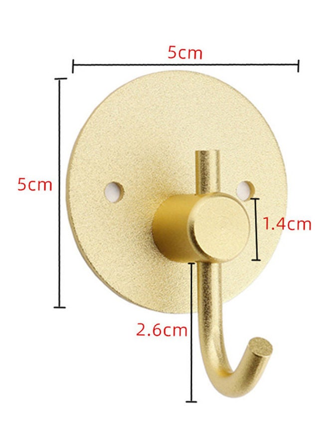 2-Piece Round Towel Hooks Gold 5x5x2.6cm  - Image 2