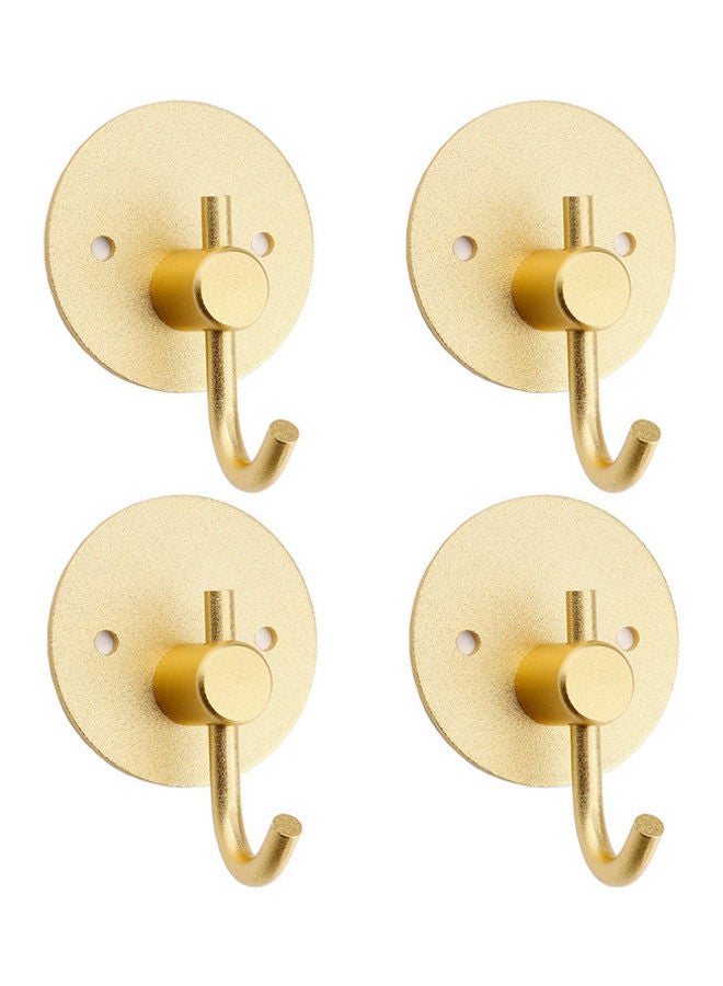 4-Piece Round Towel Hooks Gold 5x5x2.6cm  - Image 1