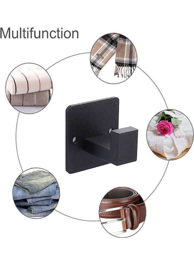 4-Piece Stainless Steel Coat And Robe Hook Black 5.5x5.5x4.5cm  - Image 5