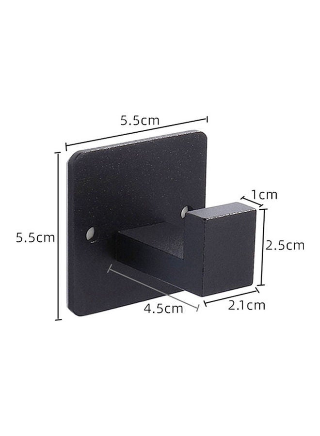 4-Piece Stainless Steel Coat And Robe Hook Black 5.5x5.5x4.5cm  - Image 2