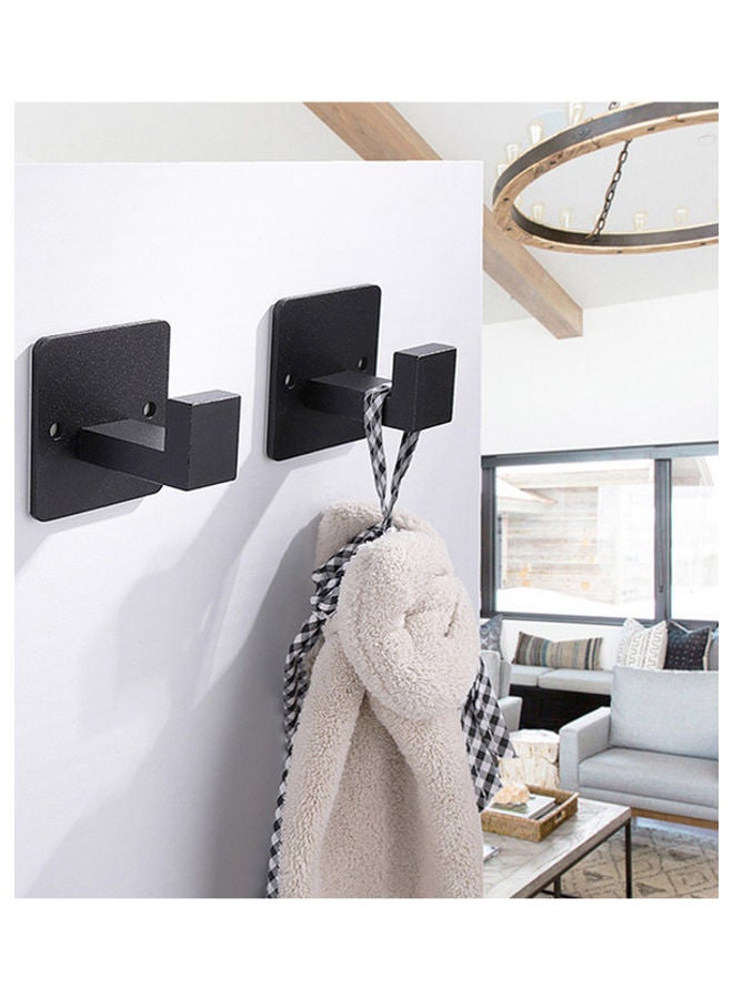 4-Piece Stainless Steel Coat And Robe Hook Black 5.5x5.5x4.5cm  - Image 3