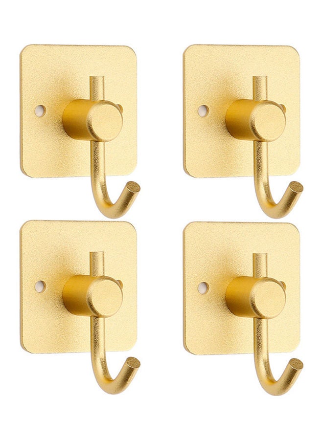 4 قطع من خطافات مناشف مربعة للحمام طراز C2 لون ذهبي 4.5 x 4.5 x 2.6سم - Image 1