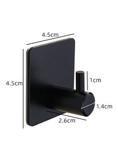 Generic 2-Piece Stainless Steel Hanging Coat, Hat,Towel Robe Hook for Bathroom and Bedroom Black 4.5 x 4.5 x 2.6cm  - Image 2