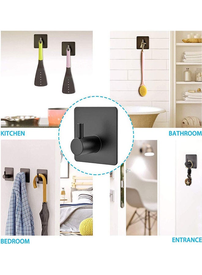2-Piece Stainless Steel Hanging Coat, Hat,Towel Robe Hook for Bathroom and Bedroom Black 4.5 x 4.5 x 2.6cm  - Image 5