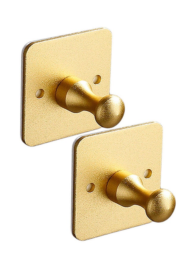 2-Piece Square Towel Hooks Gold 4.5x4.5x3.5cm - Image 1
