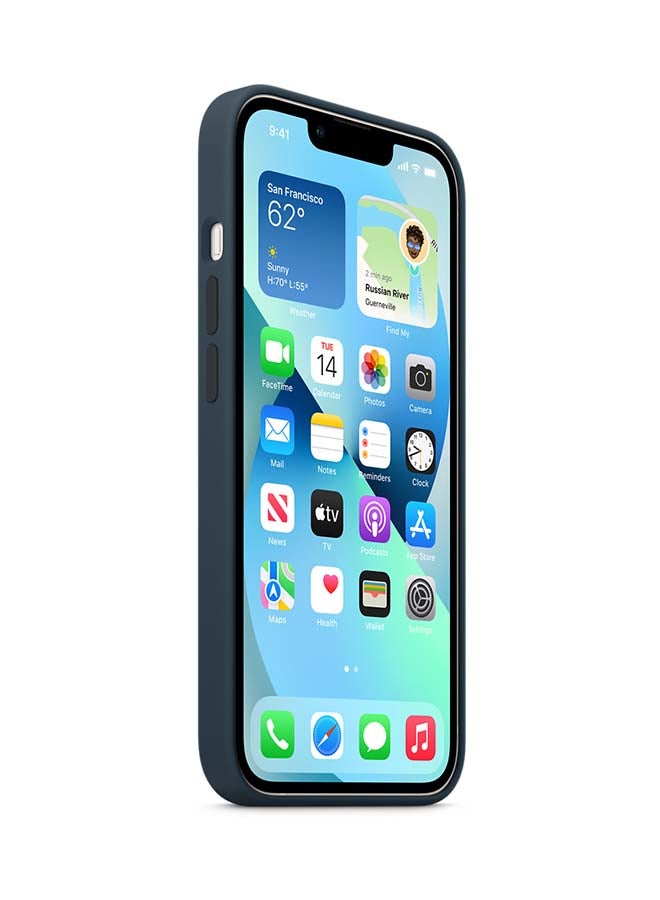 iPhone 13 Silicone Case With MagSafe Abyss Blue