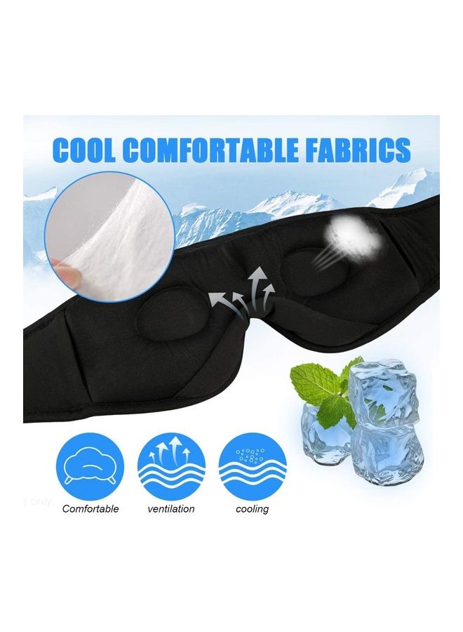Sleeping Eye Mask  With Built-In Bluetooth Headphones Black - Image 2