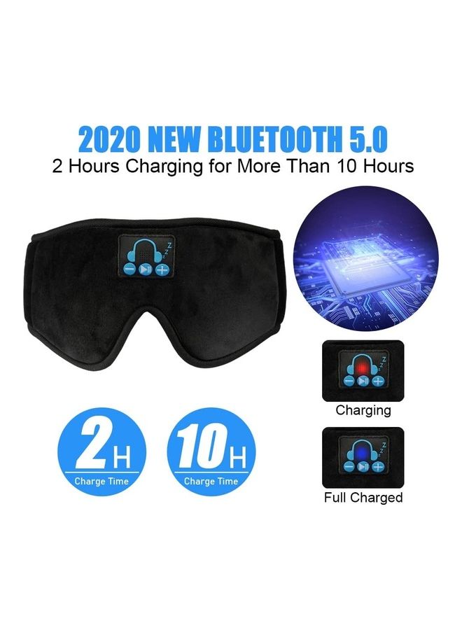 Sleeping Eye Mask  With Built-In Bluetooth Headphones Black - Image 3