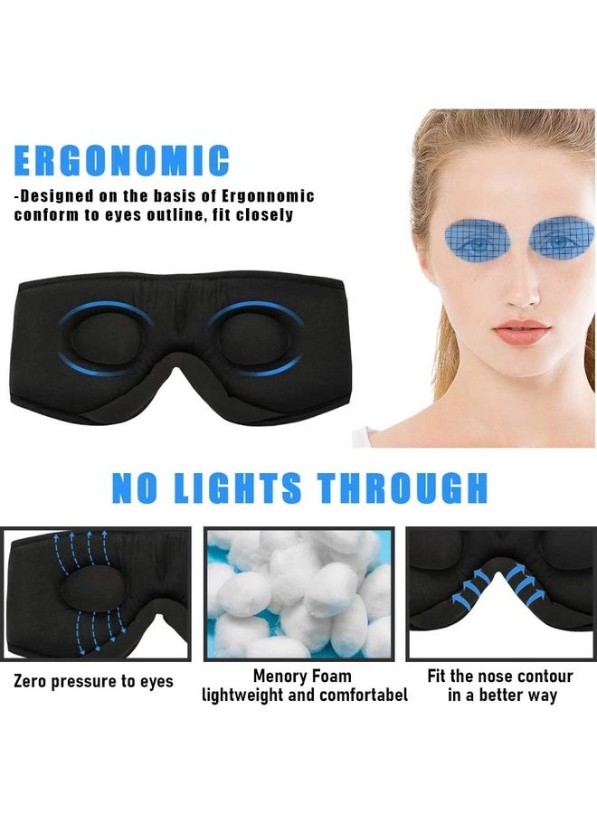 Sleeping Eye Mask  With Built-In Bluetooth Headphones Black - Image 5