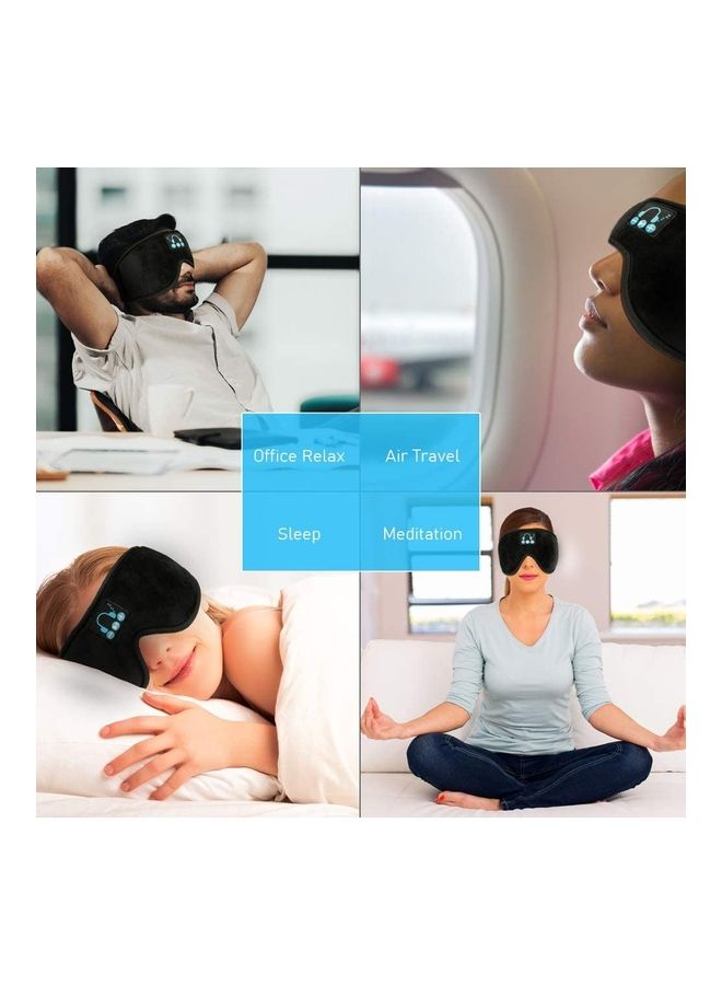 Sleeping Eye Mask  With Built-In Bluetooth Headphones Black