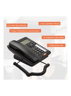 Generic 2-Line Desktop Wired Phone Black  - Image 2