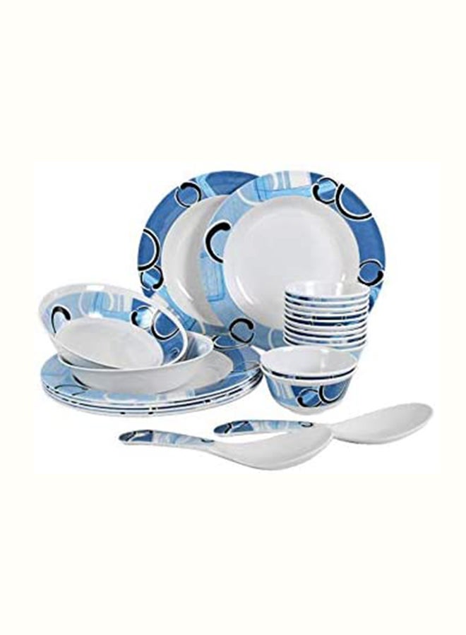 royal mark 22-Piece Melamine Ware Dinner Set Rmds-9722 White/Blue - Image 2