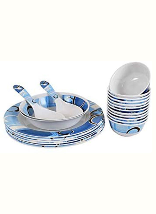 royal mark 22-Piece Melamine Ware Dinner Set Rmds-9722 White/Blue - Image 3