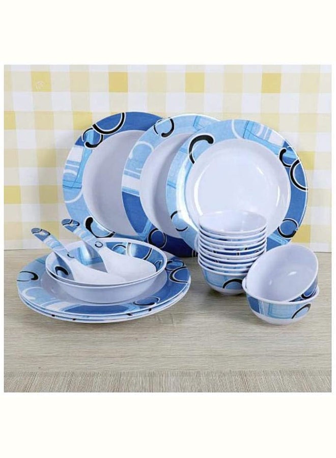 royal mark 22-Piece Melamine Ware Dinner Set Rmds-9722 White/Blue - Image 4