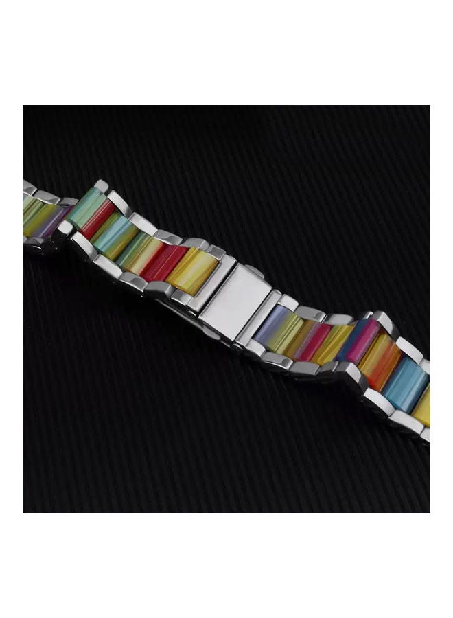 MARGOUN - Stainless Steel Resin Strap Band 42/44/45mm for Apple Watch Silver/Red/Blue/Yellow - Image 1