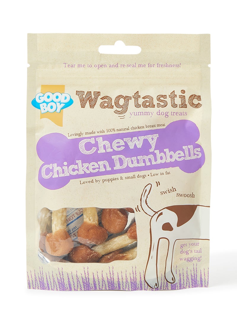 Wagtastic Chewy Chicken Dumbbells Beige/Brown 90grams - Image 1