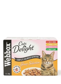Webbox Cats Delight Adult Food Gravy Selection Multicolour 12 x 100grams  - Image 2